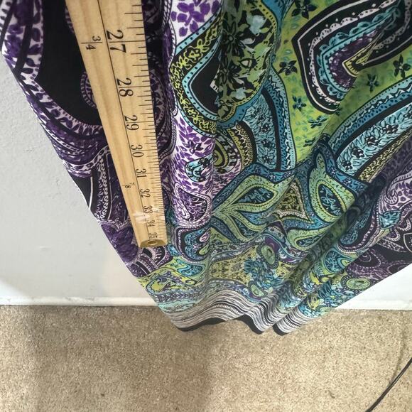 Avenue Maxi Dress 18/20 Paisley Print Sleeveless V-Neck Stretch Boho Summer - Picture 8 of 12